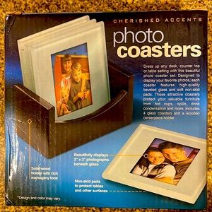 Glass photo coasters (set of 4)